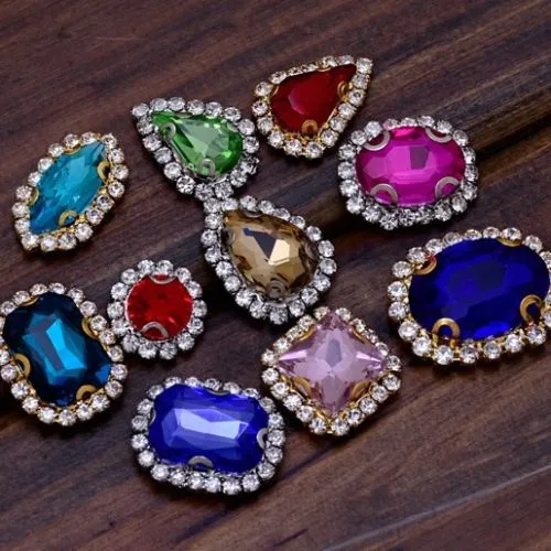 13x18mm Teardrop crystal Pointed Back Rhinestones Glass Crystal dress jewellery making shoes mixed 50pcs 10184258