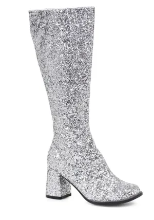 3 Heel Glitter Gogo Boot. W/Zipper.