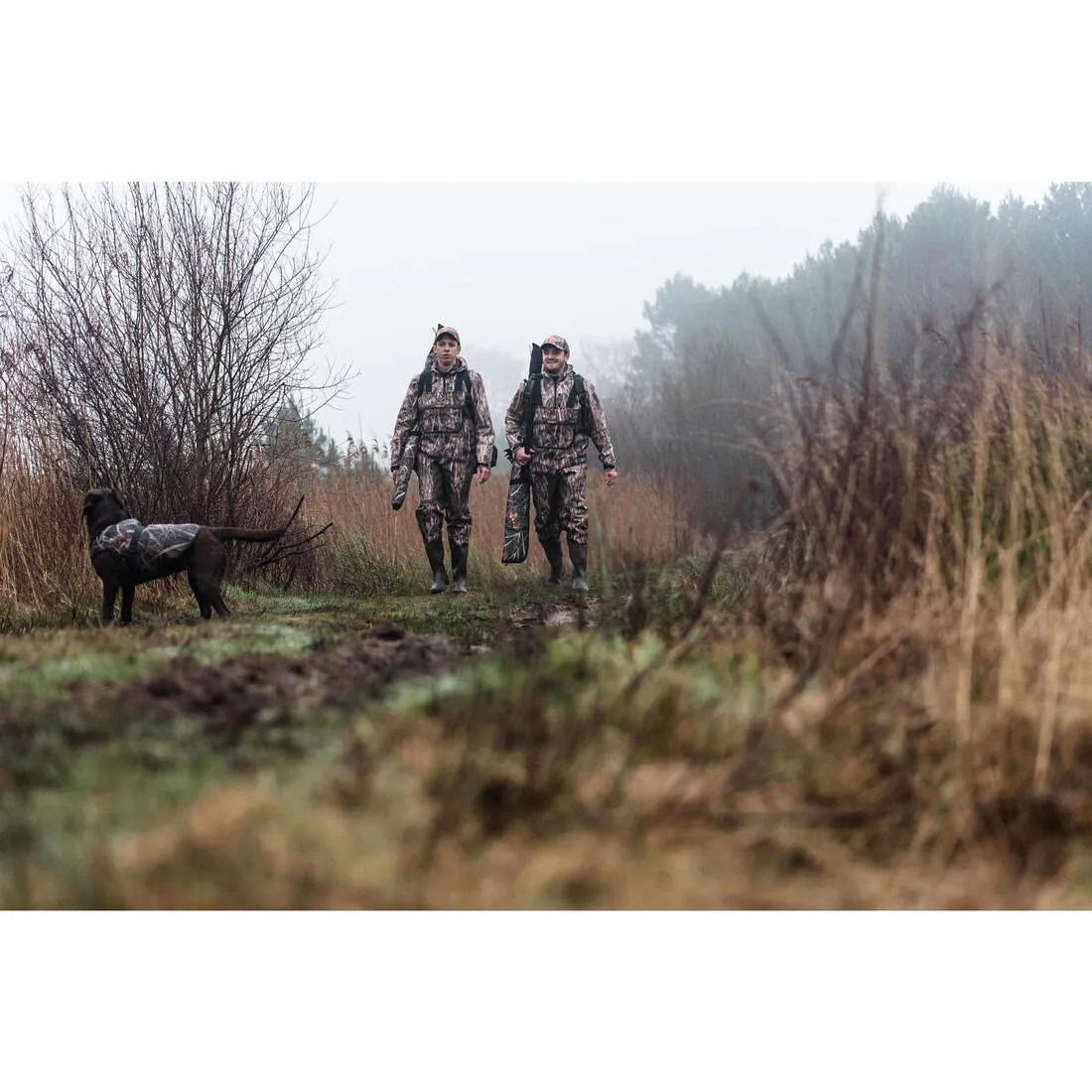 500 waterproof hunting trousers with wetlands camo