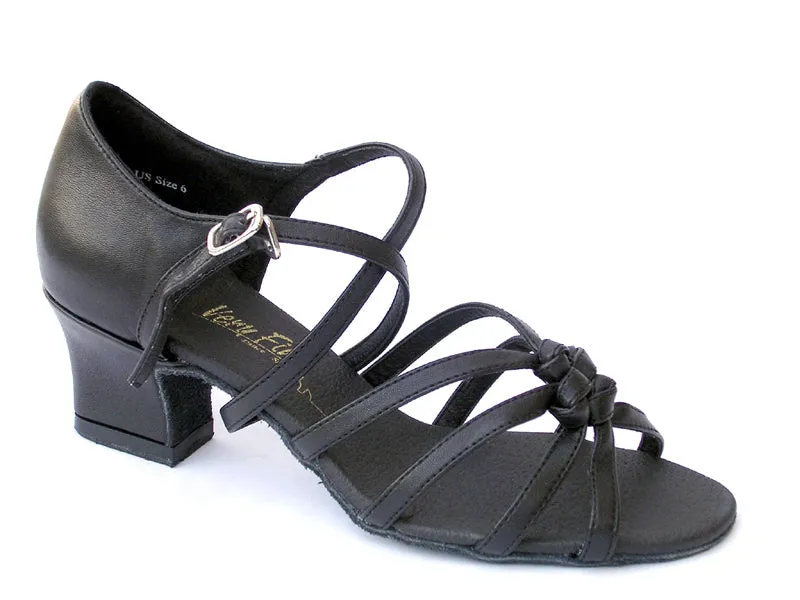 5011 Black Leather & Thick Cuban Heel