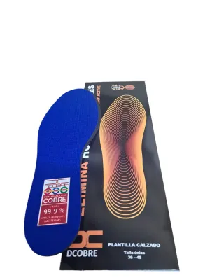6 Pares  Plantillas Cobre color AZUL ajustable, elimina mal olor e humedad.