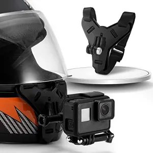 Adofys Black Fixing Bracket Helmet Chin Mount Holder Integrated Helmet Belt Accessory Compatible with Yi, DJI Osmo GoPro Hero 8/7/6/5/4/3 & Other Action Camera