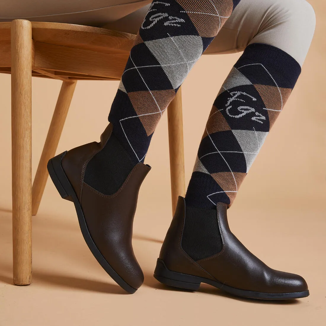 Adult Leather Horse Riding Jodhpur Boots 500