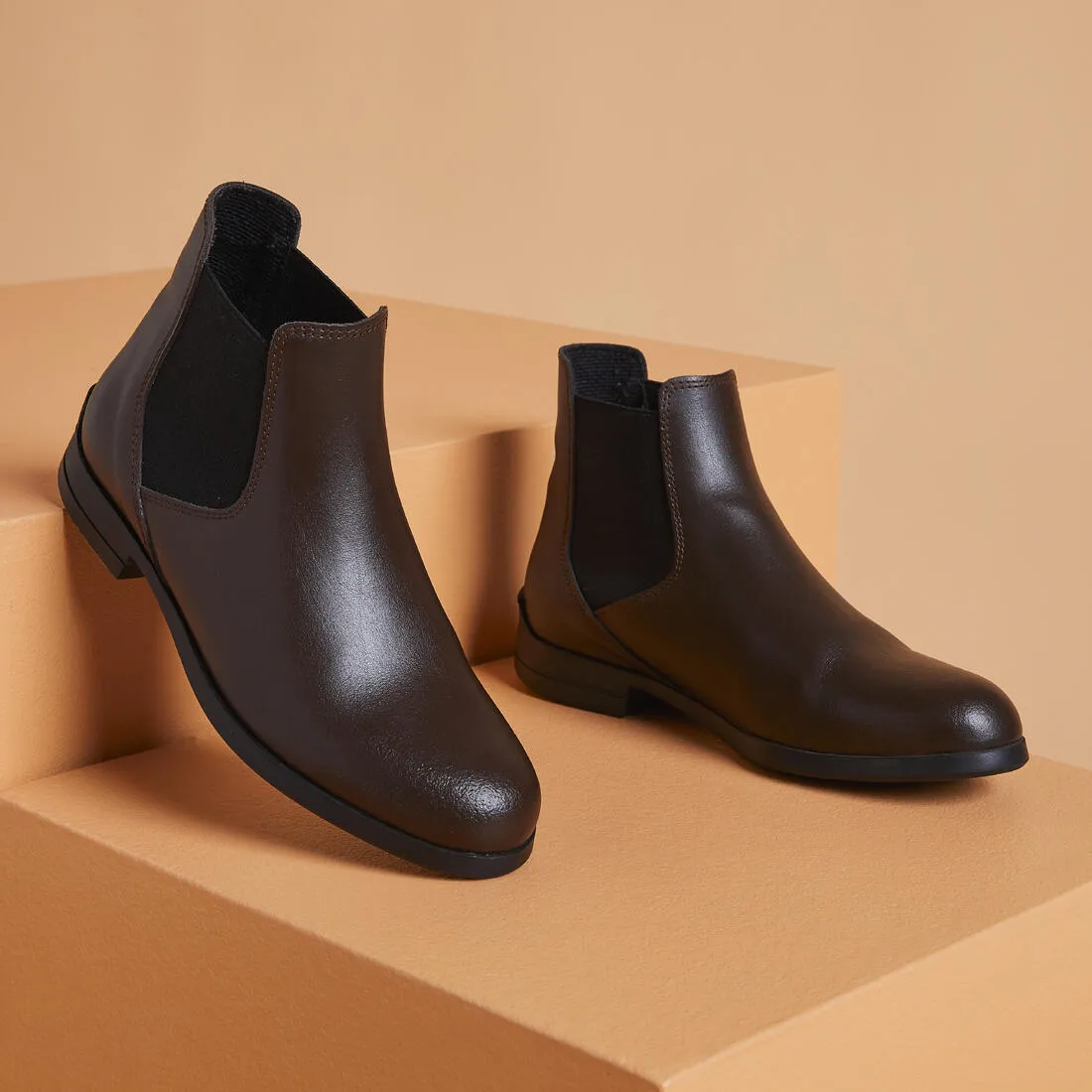 Adult Leather Horse Riding Jodhpur Boots 500