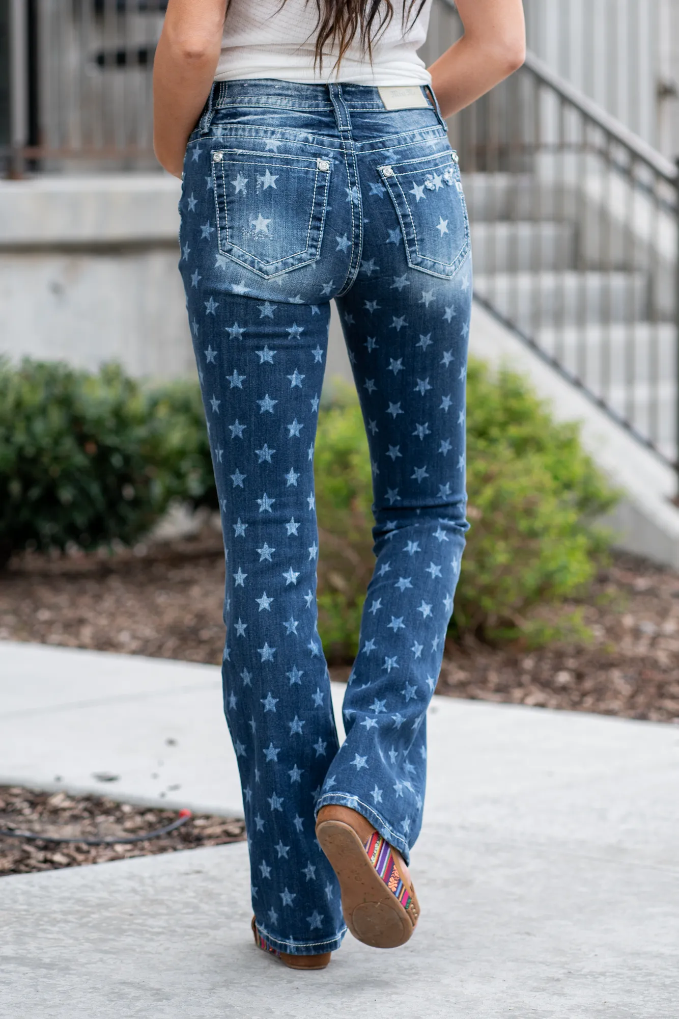 Americana Star Print High Rise Boot Cut