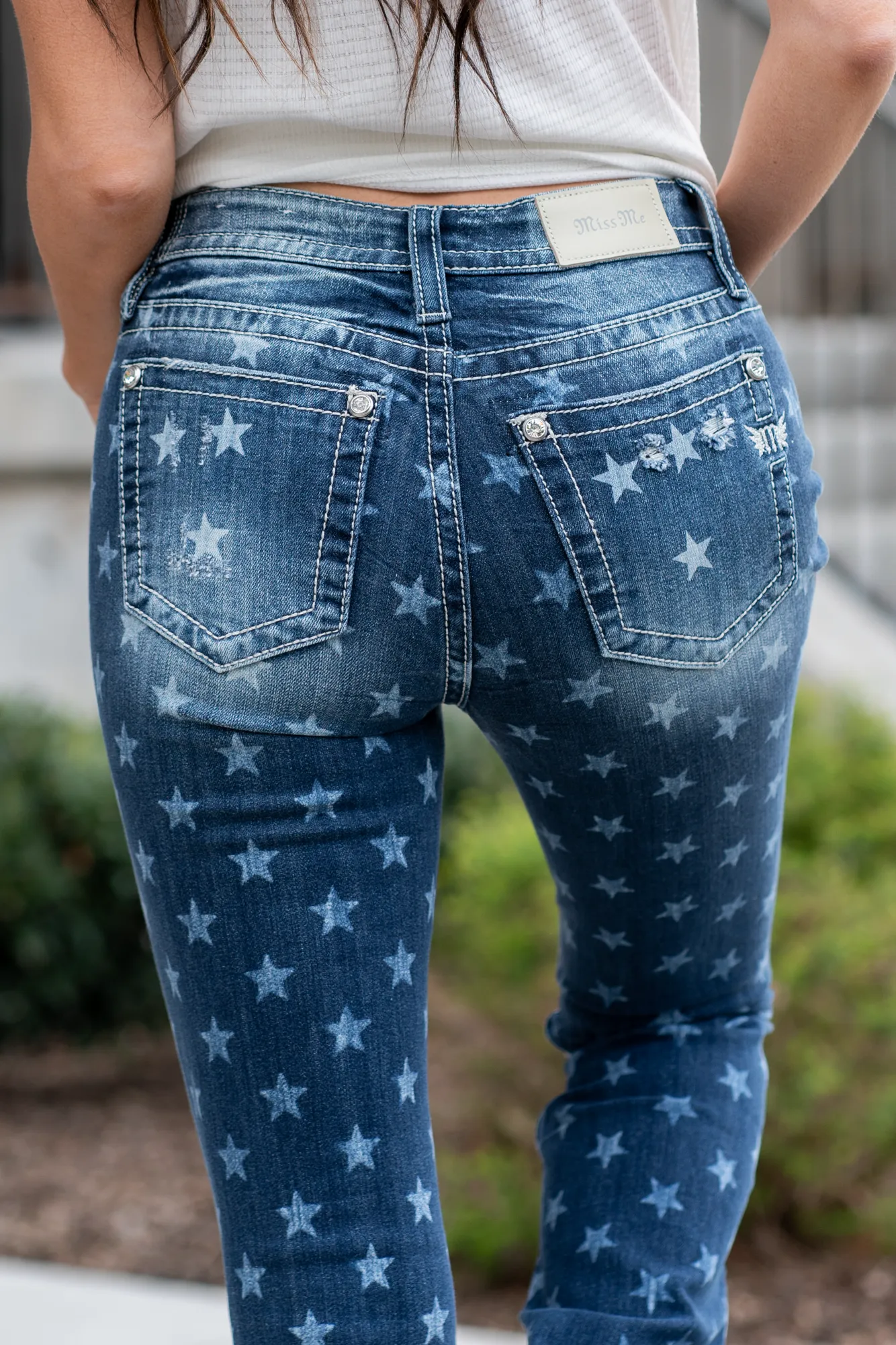 Americana Star Print High Rise Boot Cut