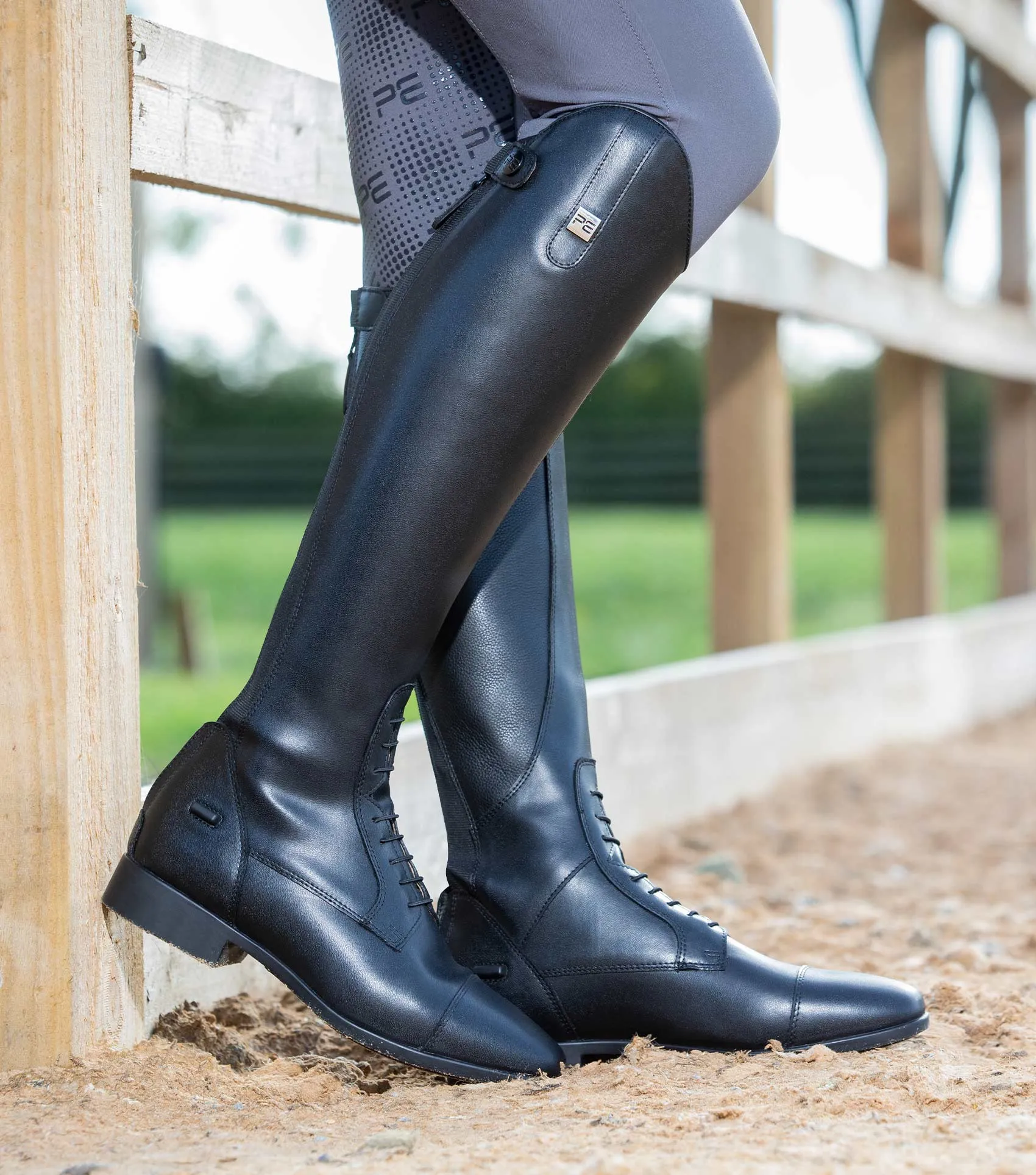 Anima Ladies Synthetic Field Tall Riding Boots Black (Regular Calf)