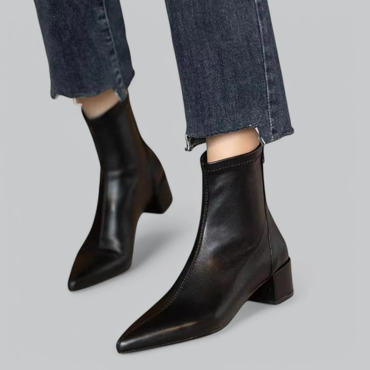 Ankle Boots for Women | Block Heel, Back Zip Closure, Comfortable Fit, Stylish Design