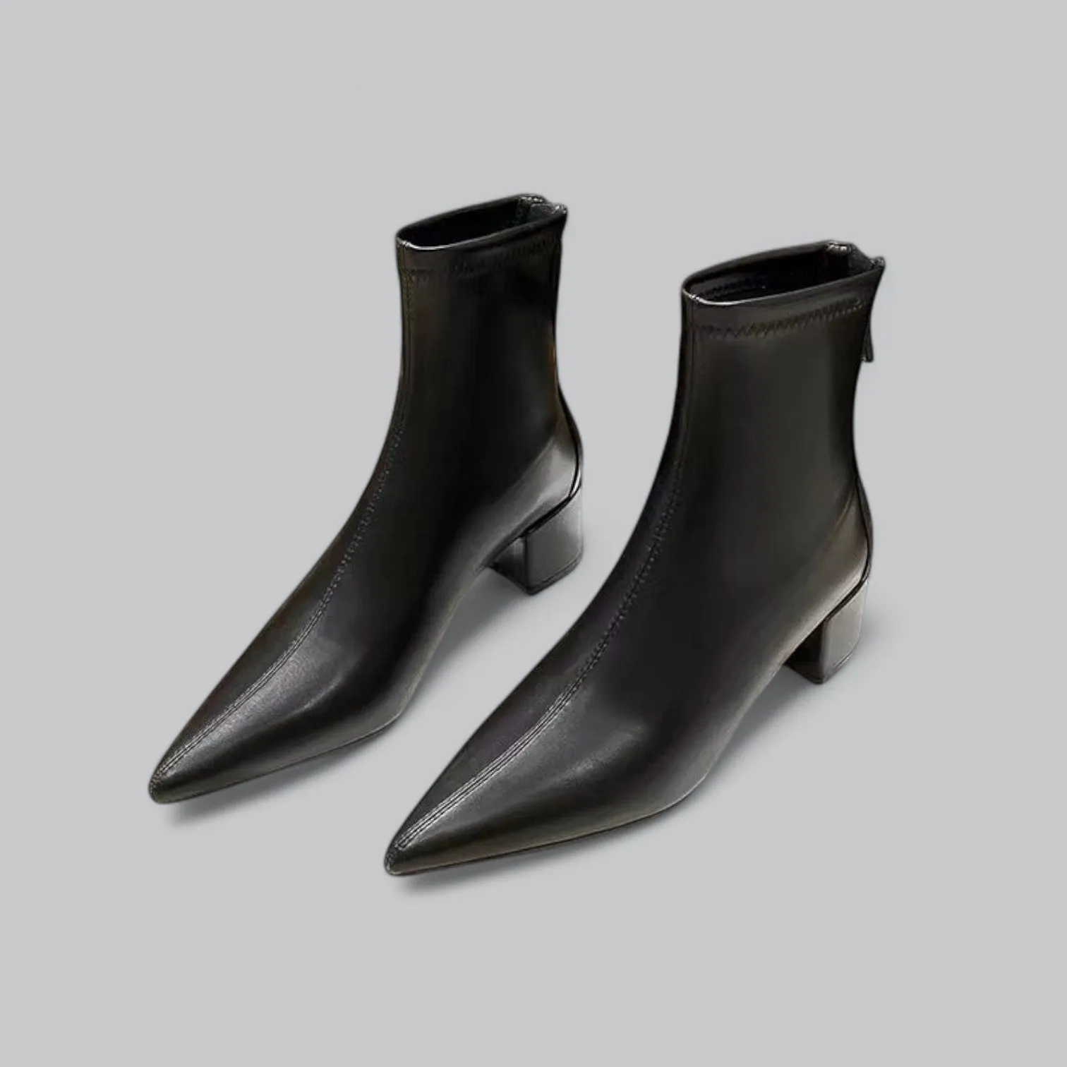 Ankle Boots for Women | Block Heel, Back Zip Closure, Comfortable Fit, Stylish Design