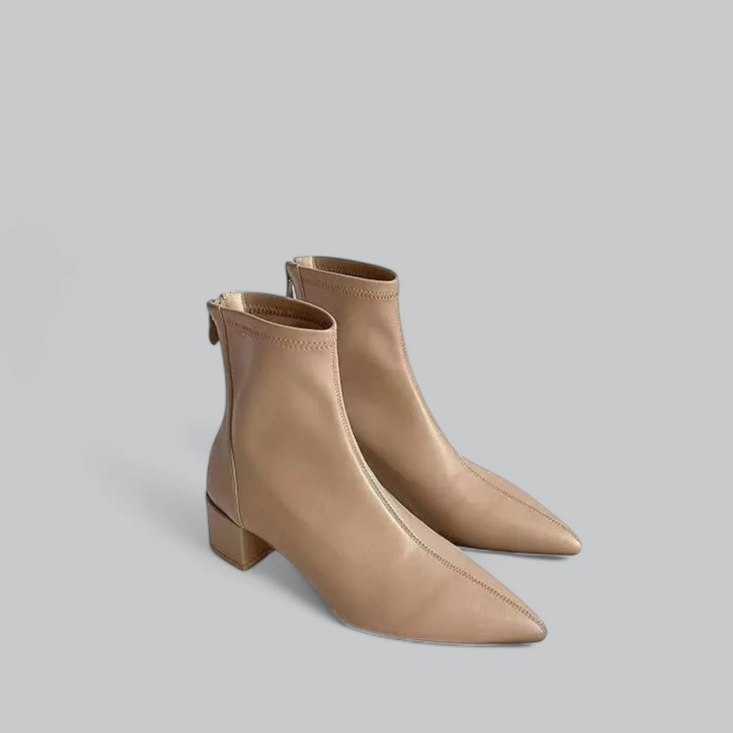 Ankle Boots for Women | Block Heel, Back Zip Closure, Comfortable Fit, Stylish Design