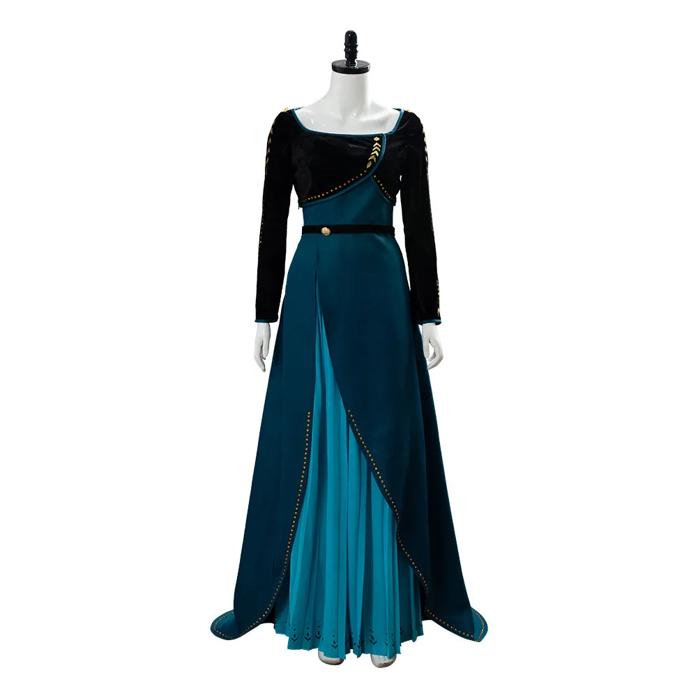 Anna Long Gown Coronation Costume Queen Frozen 2 Uniform Cosplay Costume