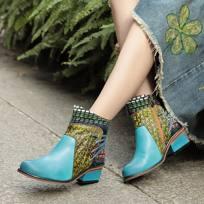 Autumn and Winter Fashion Leather Cotton Ankle Boots Women's Round Head Comfortable Boots