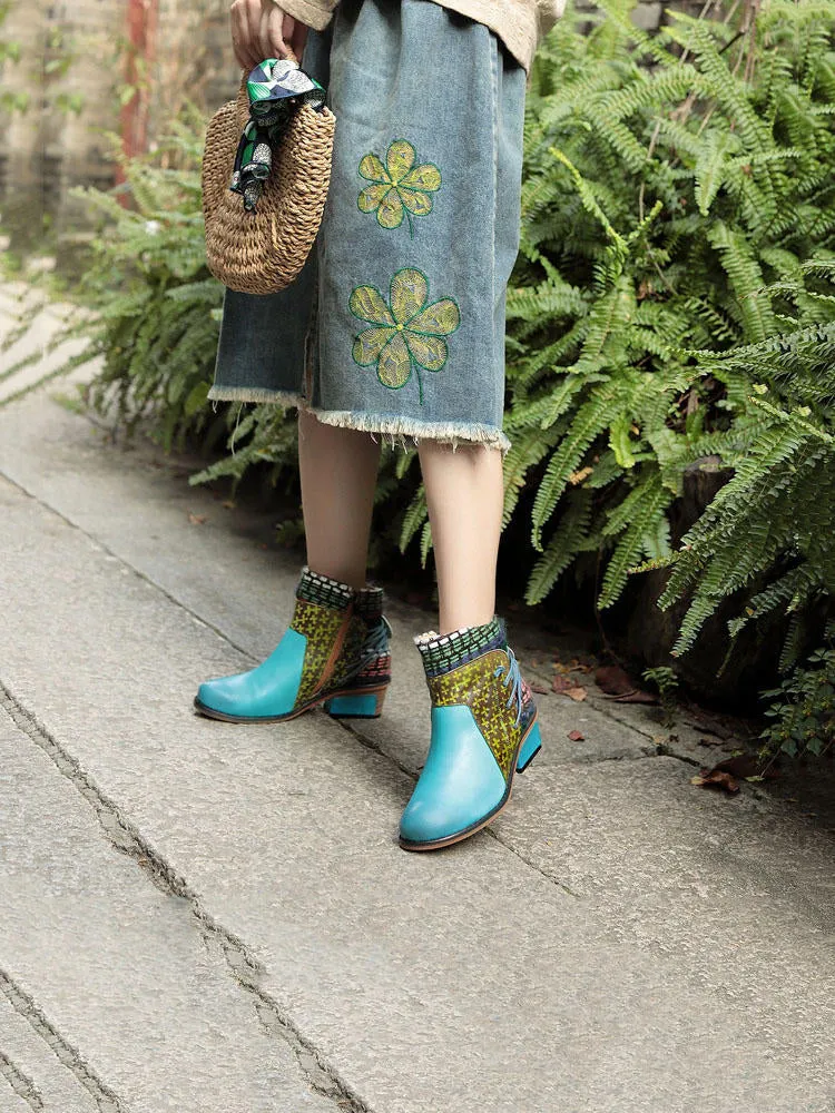 Autumn and Winter Fashion Leather Cotton Ankle Boots Women's Round Head Comfortable Boots