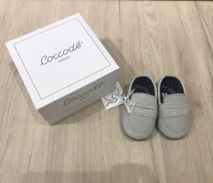 BABY BOY SLIP ON SHOES, GREY/NAVY
