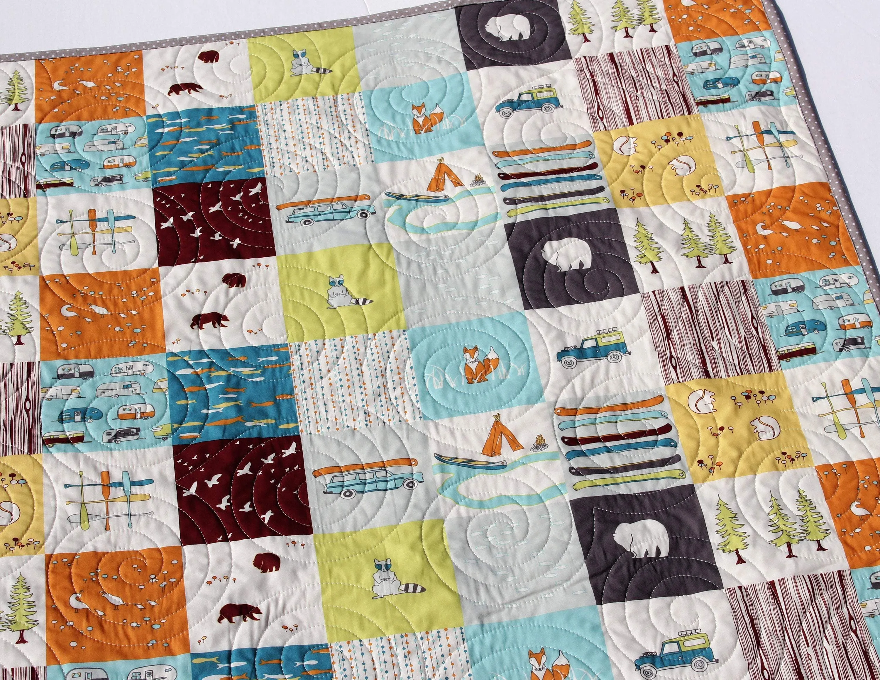 Baby Quilt Boy, Woodland Nursery Boy, Deer Baby Bedding