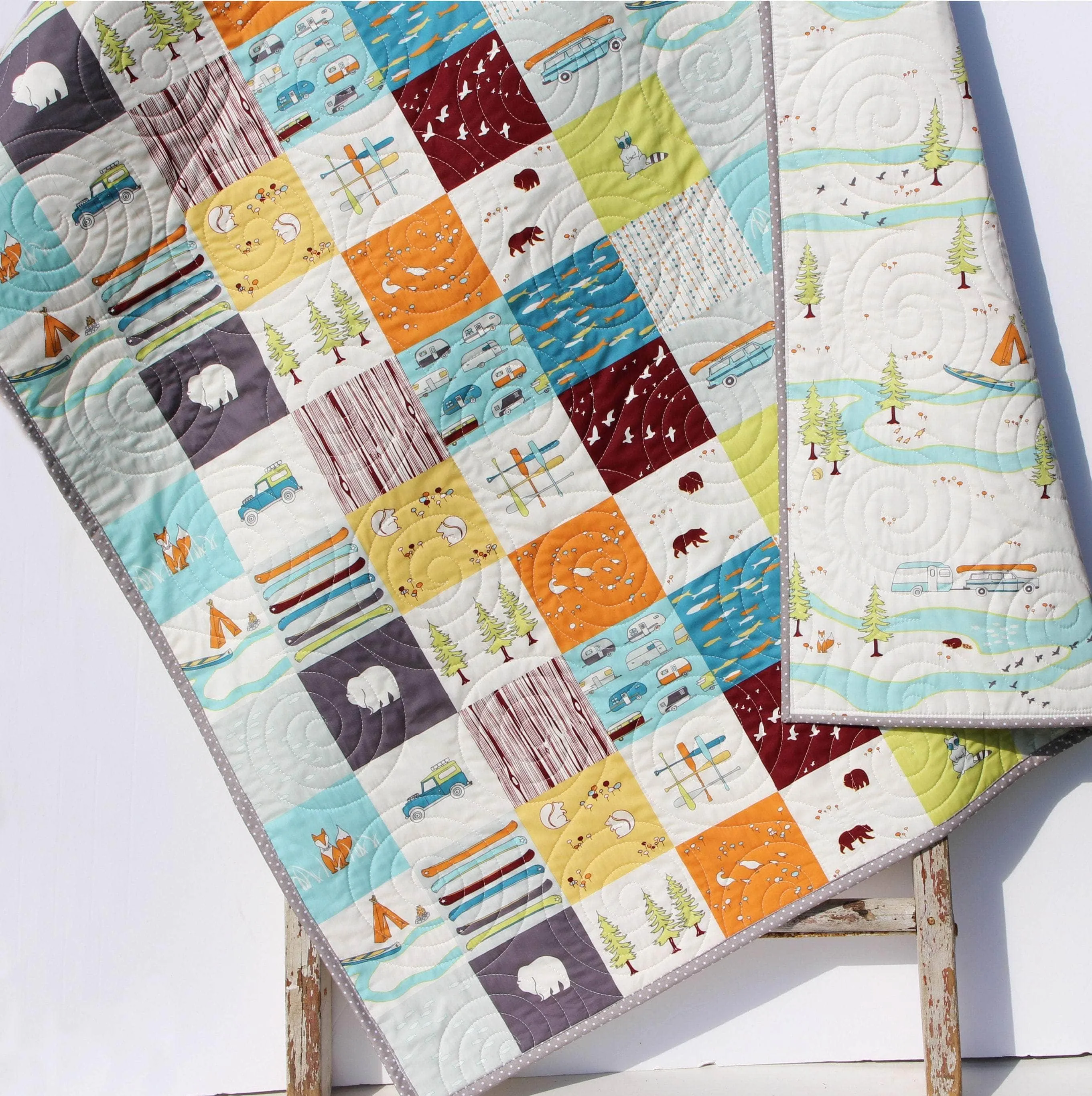 Baby Quilt Boy, Woodland Nursery Boy, Deer Baby Bedding