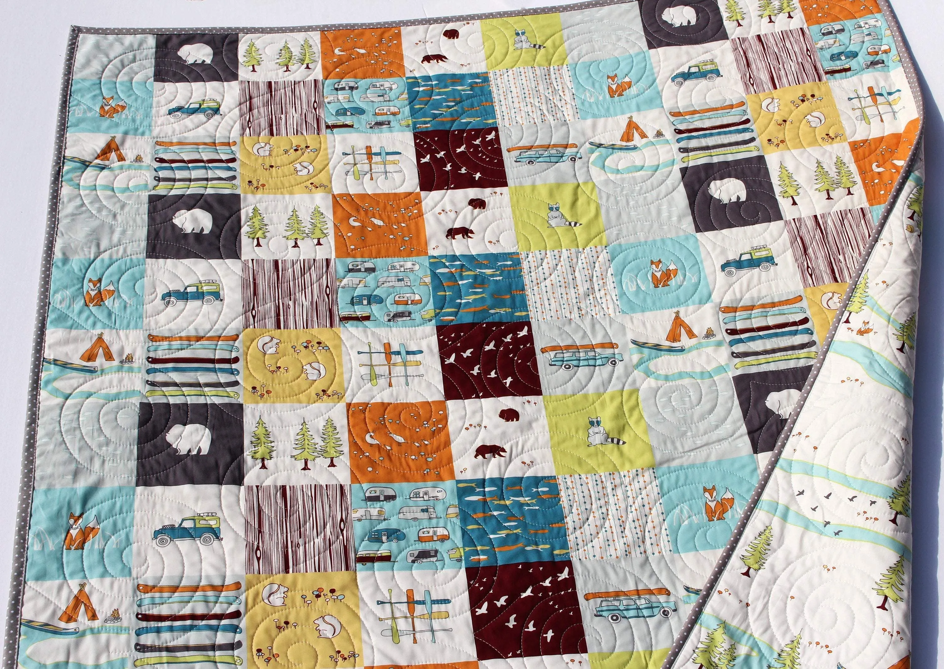 Baby Quilt Boy, Woodland Nursery Boy, Deer Baby Bedding
