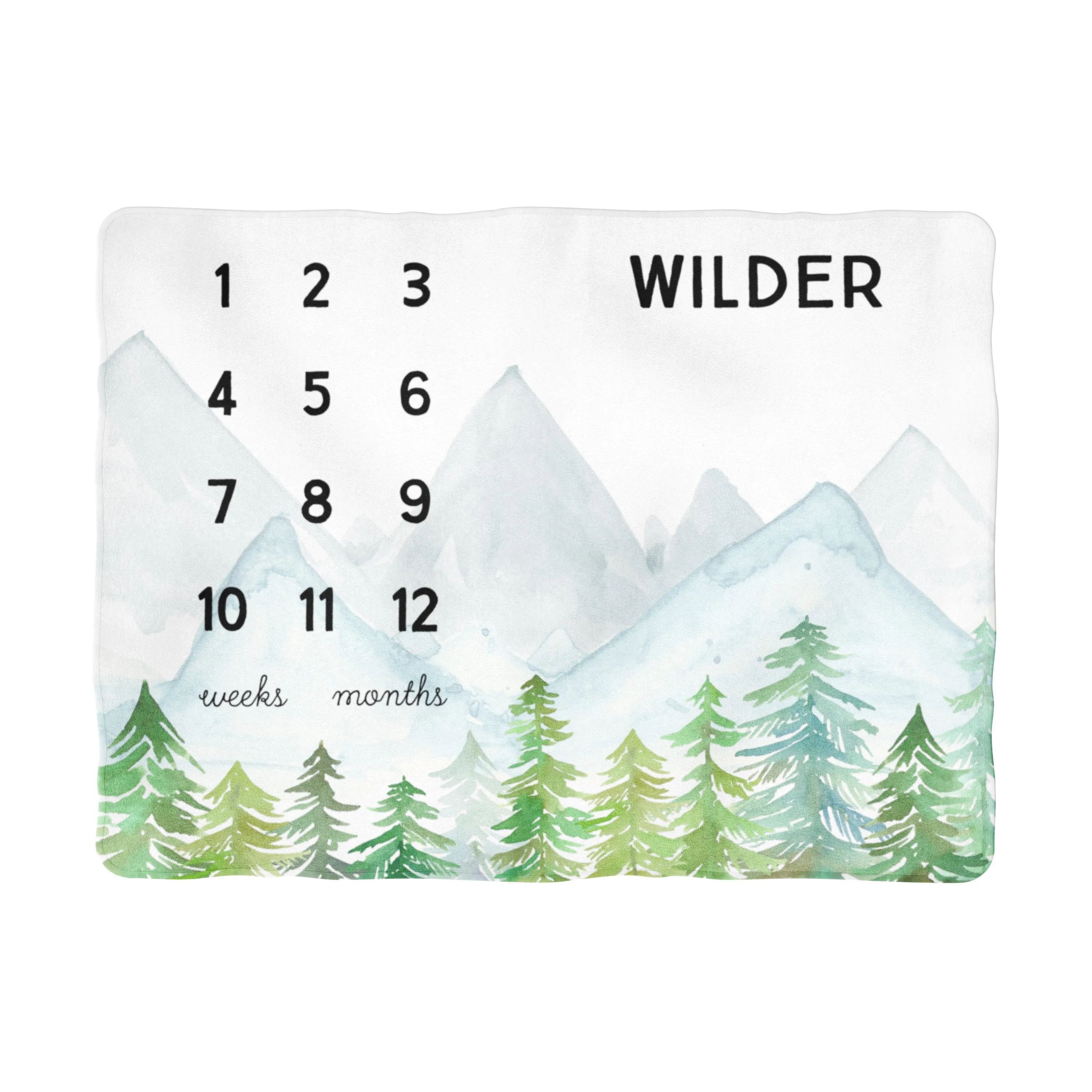 Backdrop Blanket | Forest Milestone with Name