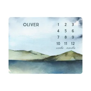 Backdrop Blanket | Mountain Milestone with Name