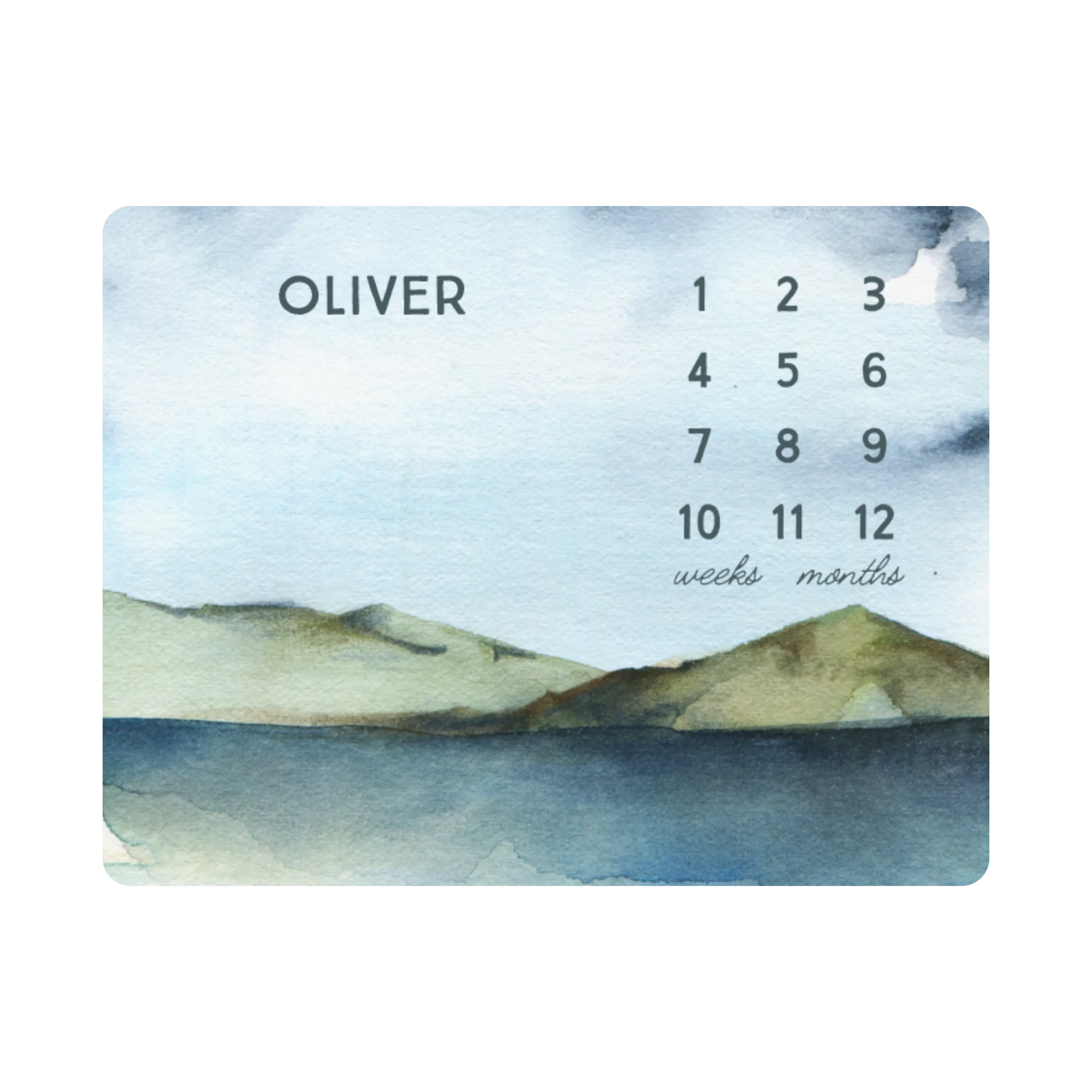 Backdrop Blanket | Mountain Milestone with Name