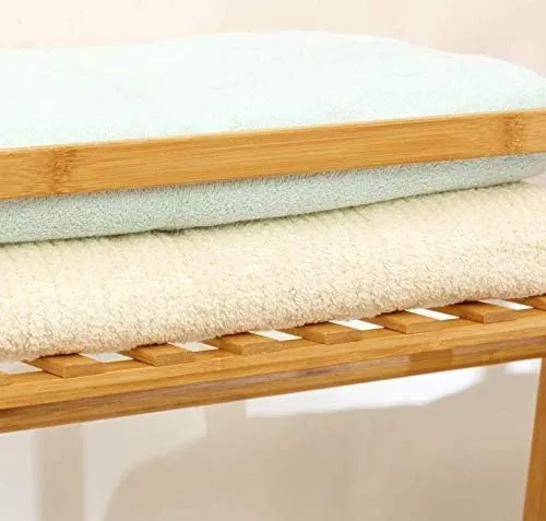 Bamboo Wood Minimalistic Clothes Rail |  Freestanding Clothes Rack with 7 Shelves | Natural | 1.4m High