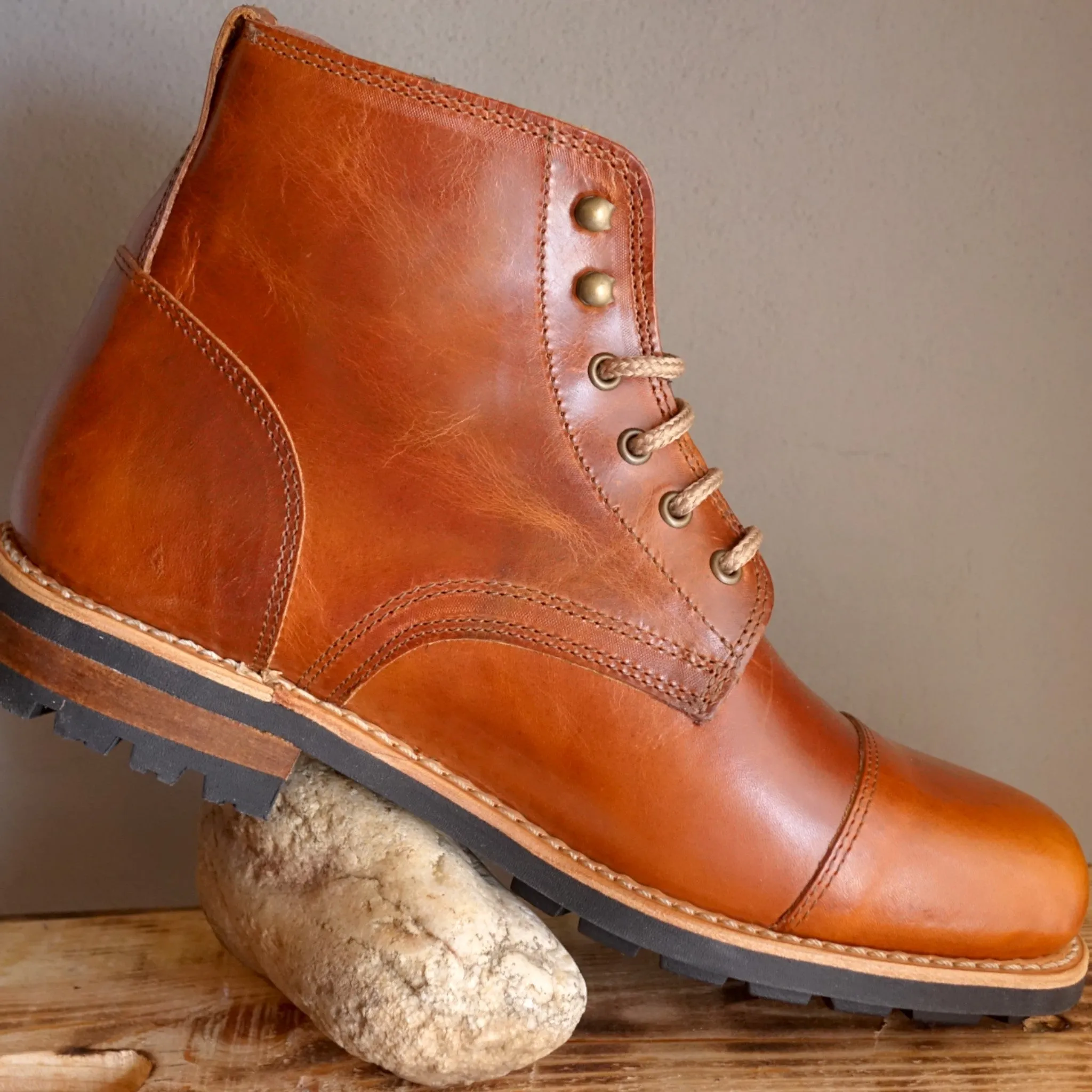Batura Leather Lace-up Boots