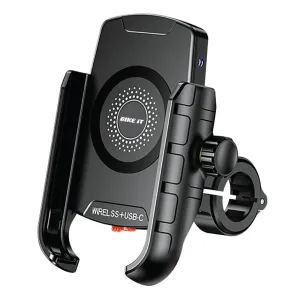 Bike It Compact Motorcycle Wireless Charger   USB-C Phone Holder
