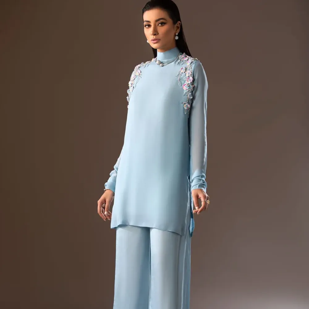 Blue Sky High-Waisted Trouser