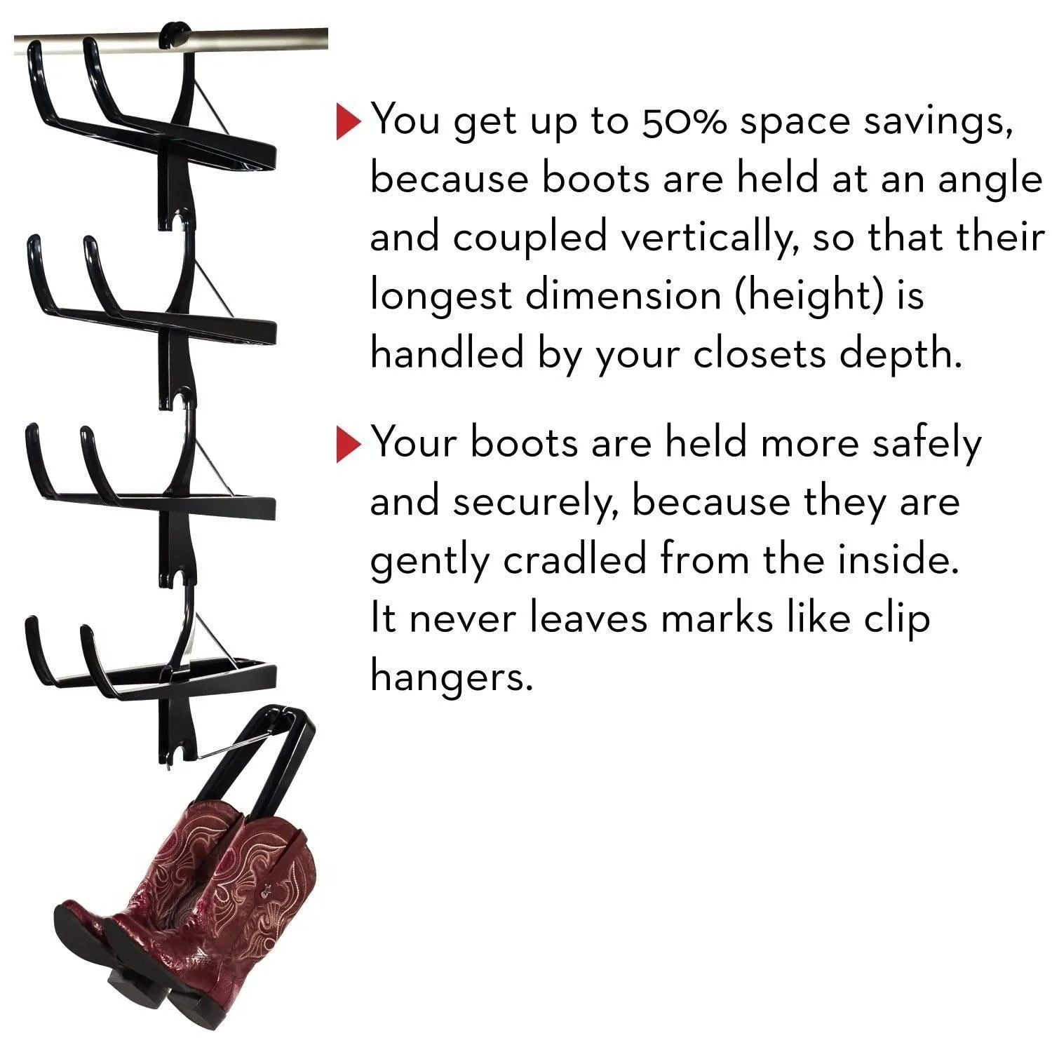 Boot Butler Boot Storage Rack As Seen On Rachael Ray - Clean Up Your Closet Floor with Hanging Boot Storage - Easy to Assemble & Built to Last - 5-Pair Hanger Organizer & Shaper/Tree