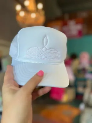 Boot Stitch Trucker Hat In White Multi