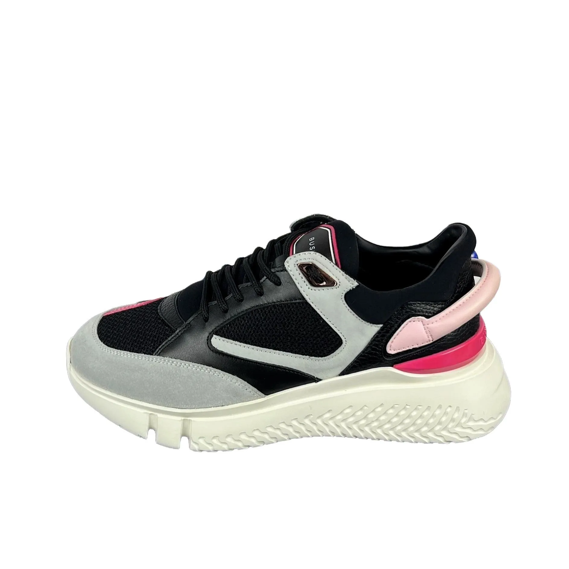Buscemi Women's Veloce Black Trio Leather Sneakers
