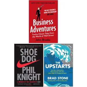 Business Adventure, Shoe Dog ,The Upstarts 3 Books Collection Set