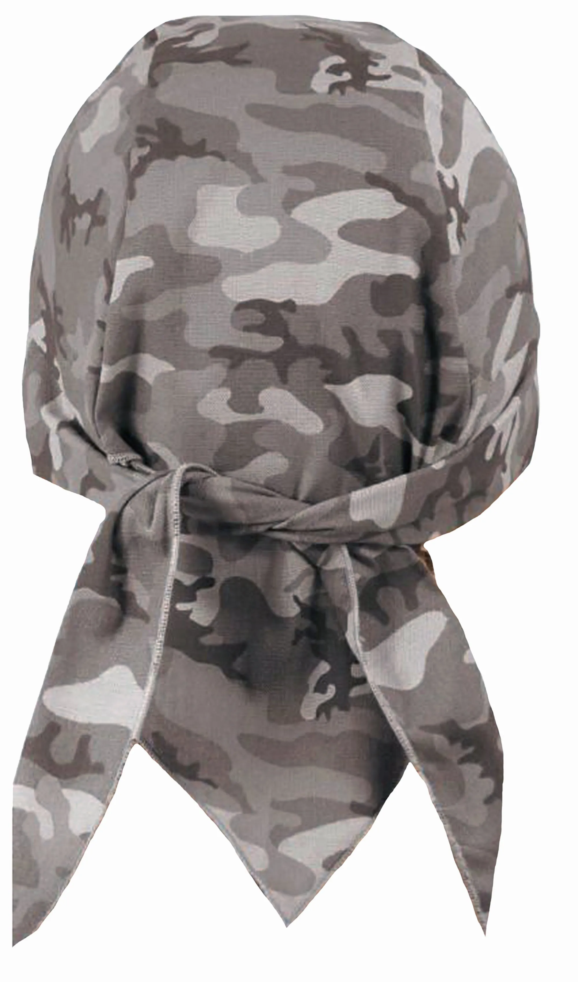 Camouflage Doo Rag | MADE IN AMERICA | Grey, Gray Camo Bandana | Motorcycle Head Wrap | Cotton with Sweatband