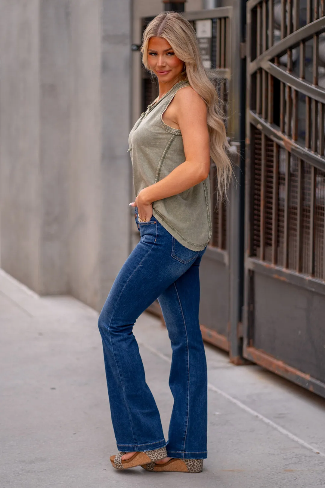 Carolina High Rise Button Fly Boot Cut