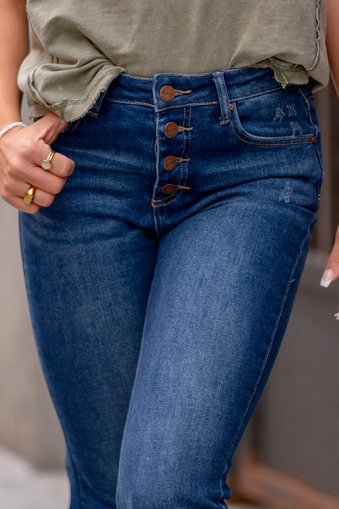 Carolina High Rise Button Fly Boot Cut