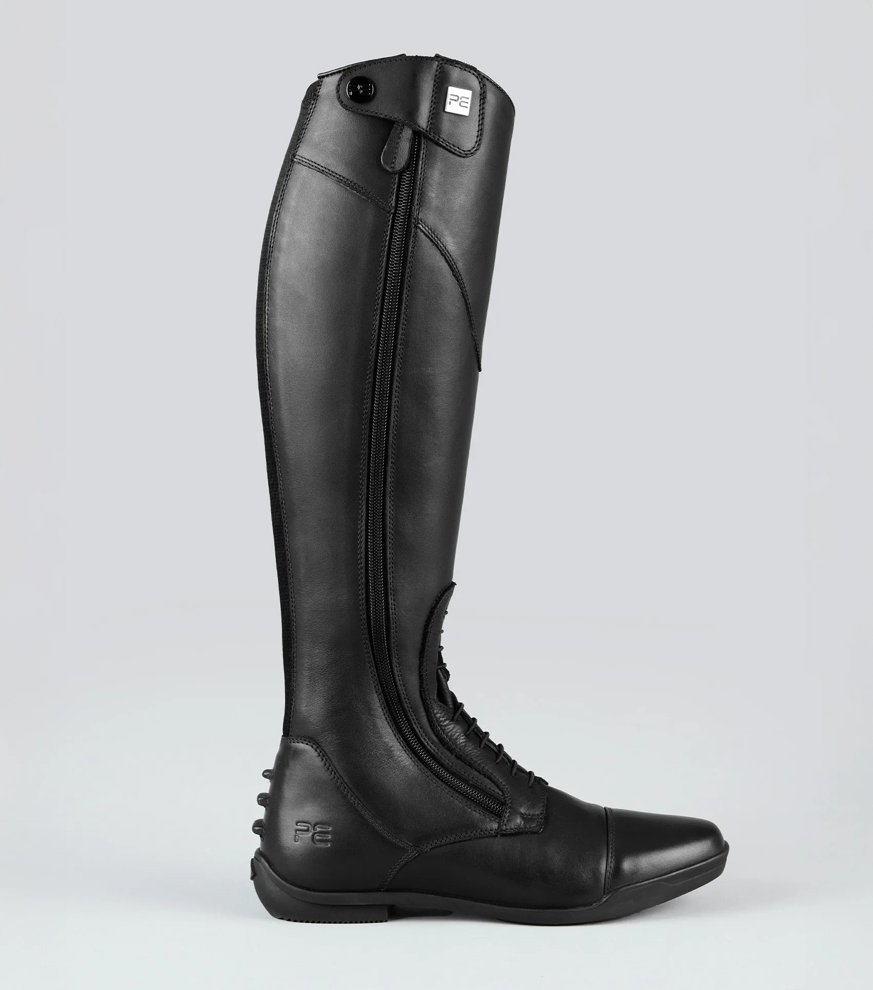 Cedo Womens Leather Field Tall Riding Boots Black (Wide Calf)