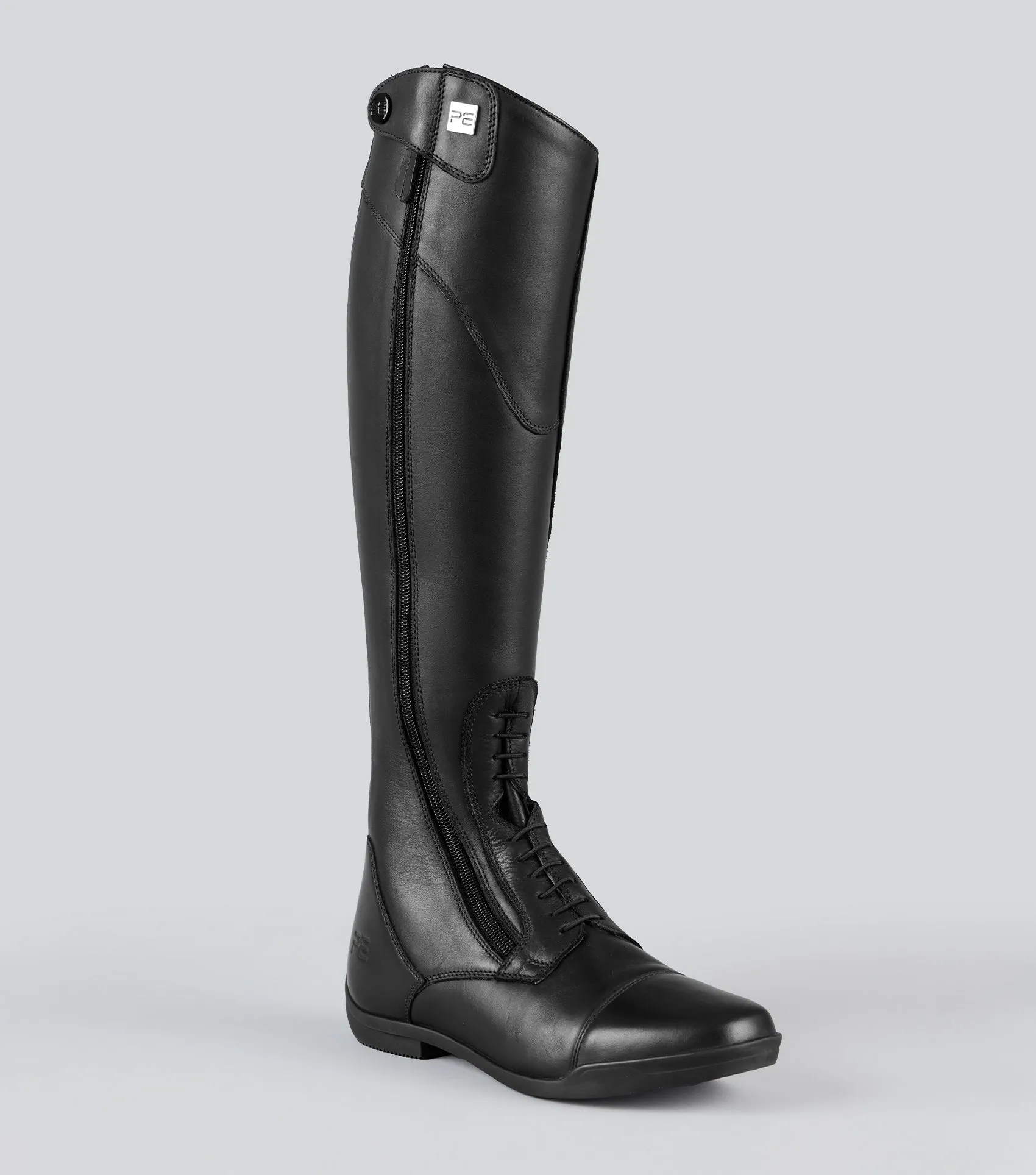 Cedo Womens Leather Field Tall Riding Boots Black (Wide Calf)