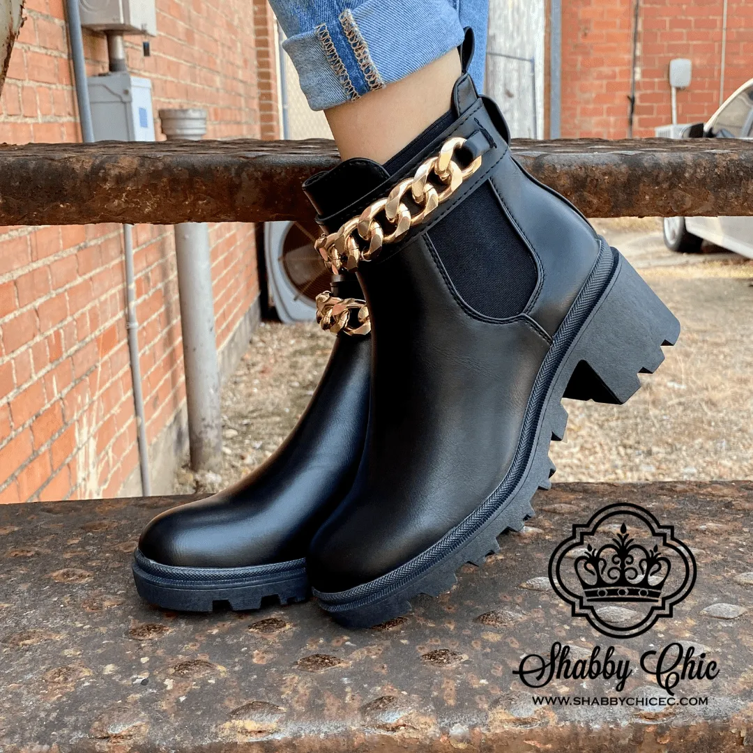 Chained Pacific Black Booties