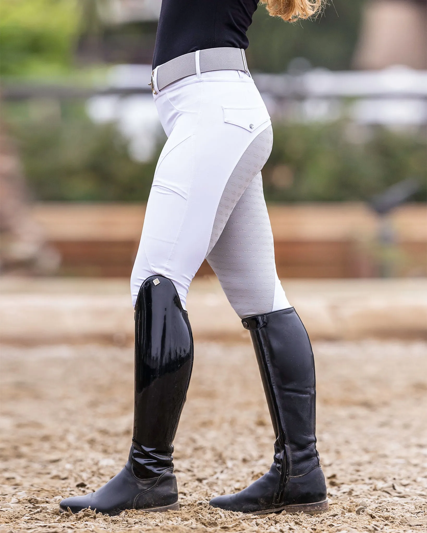 Classic Riding Tight - White/Grey
