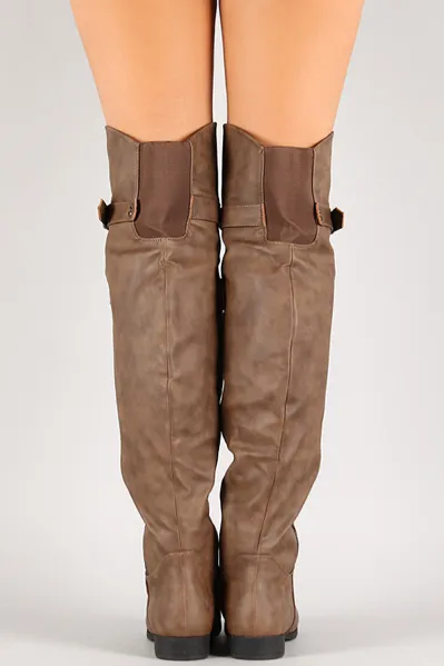Cognac Slouchy Side Zipper Boot