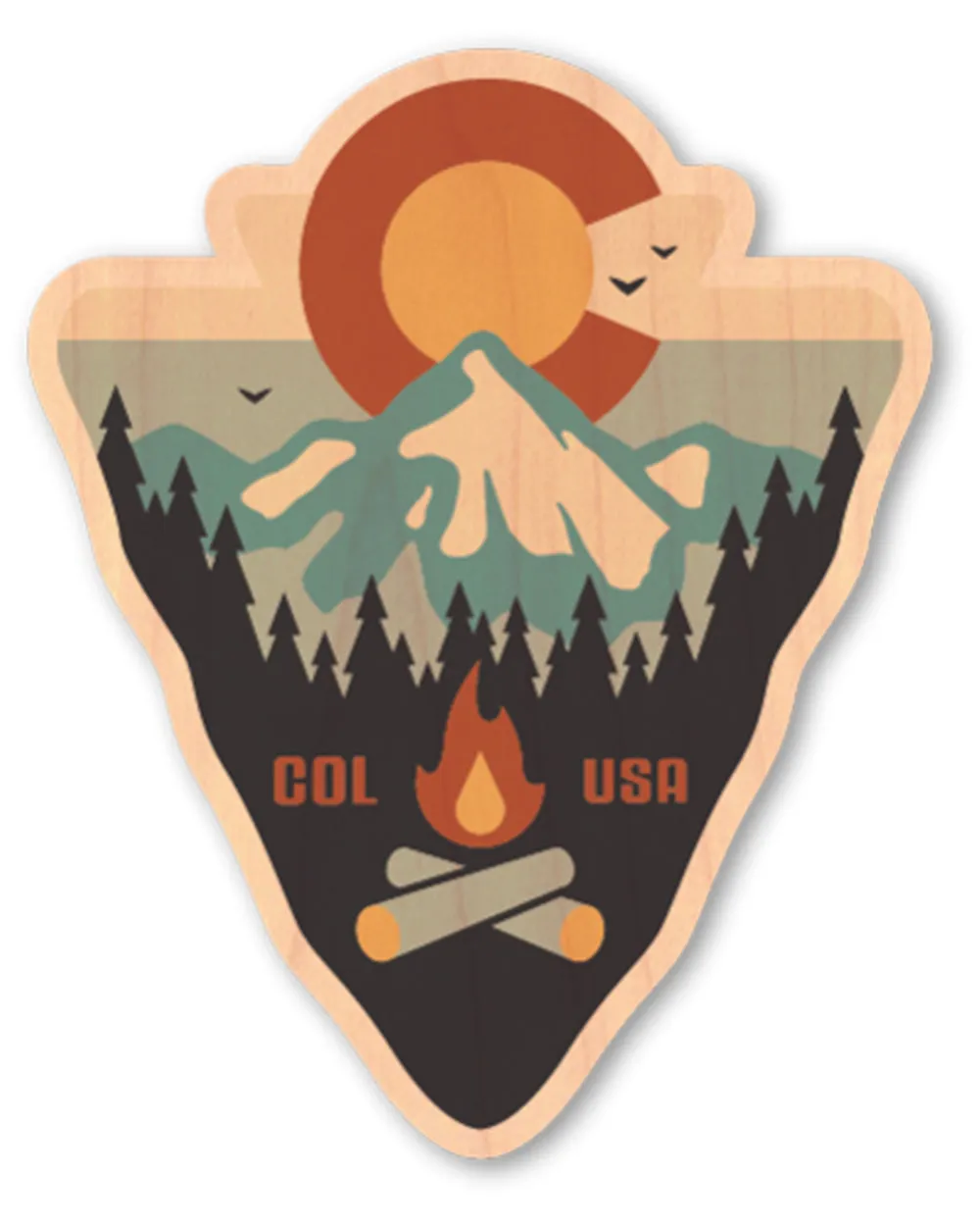 Colorado Arrowhead Wood Sticker- Dust City