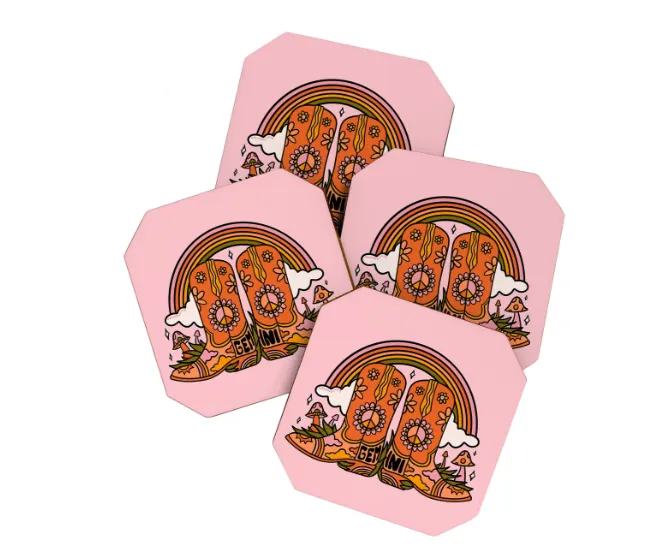 Cowgirl Boot Coaster Set