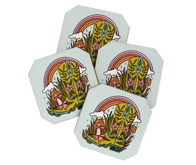 Cowgirl Boot Coaster Set