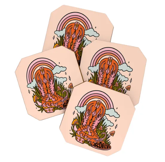 Cowgirl Boot Coaster Set