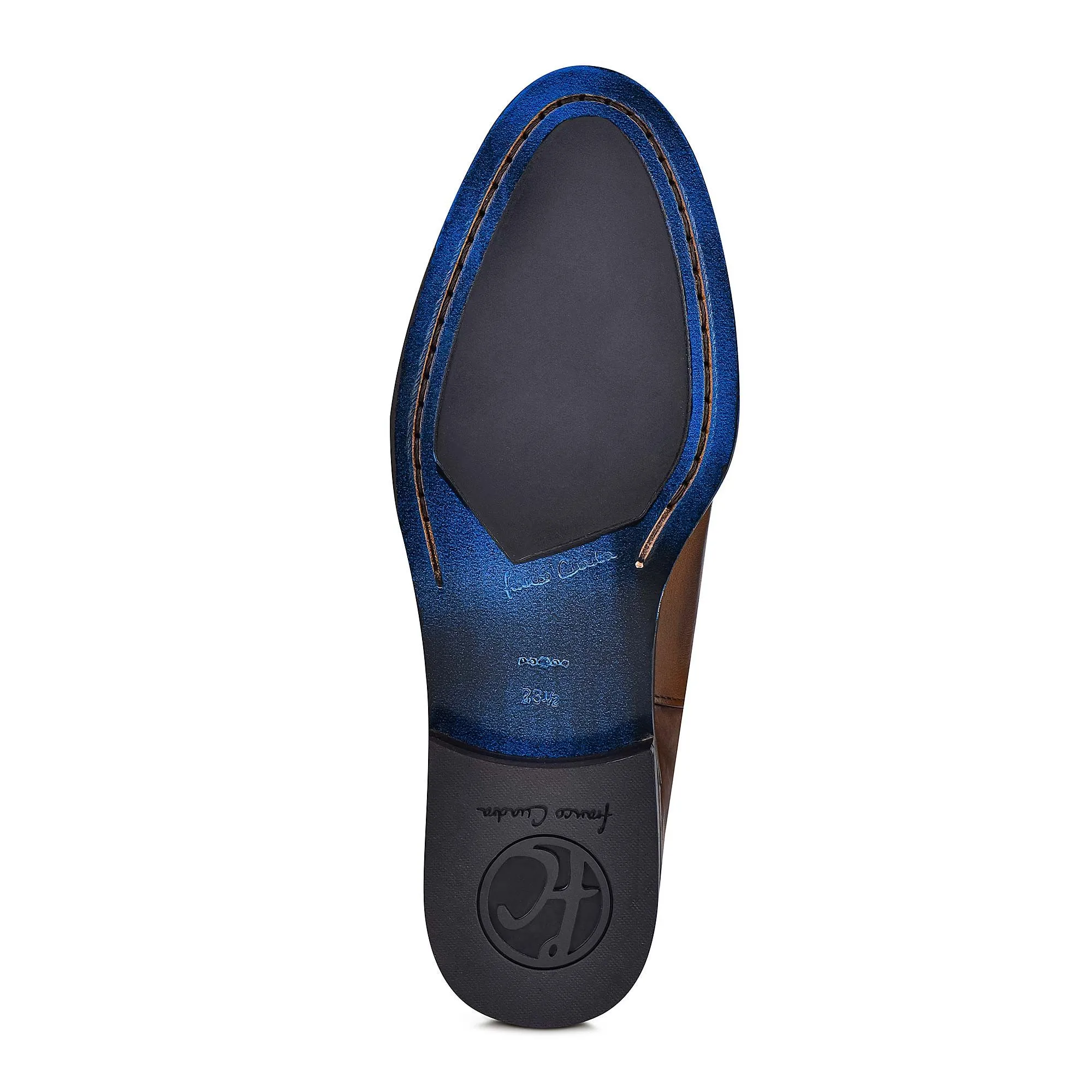 Cuadra Hand-Painted Honey Leather Riding Boot with Contrasting Colors