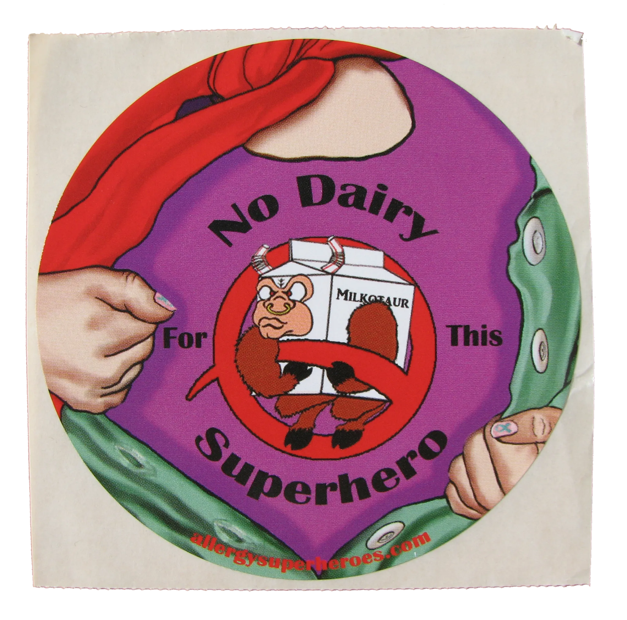 Dairy Allergy Superhero Girl Sticker