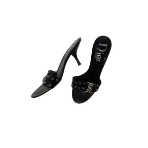 Dior Black Grommet Logo Heels