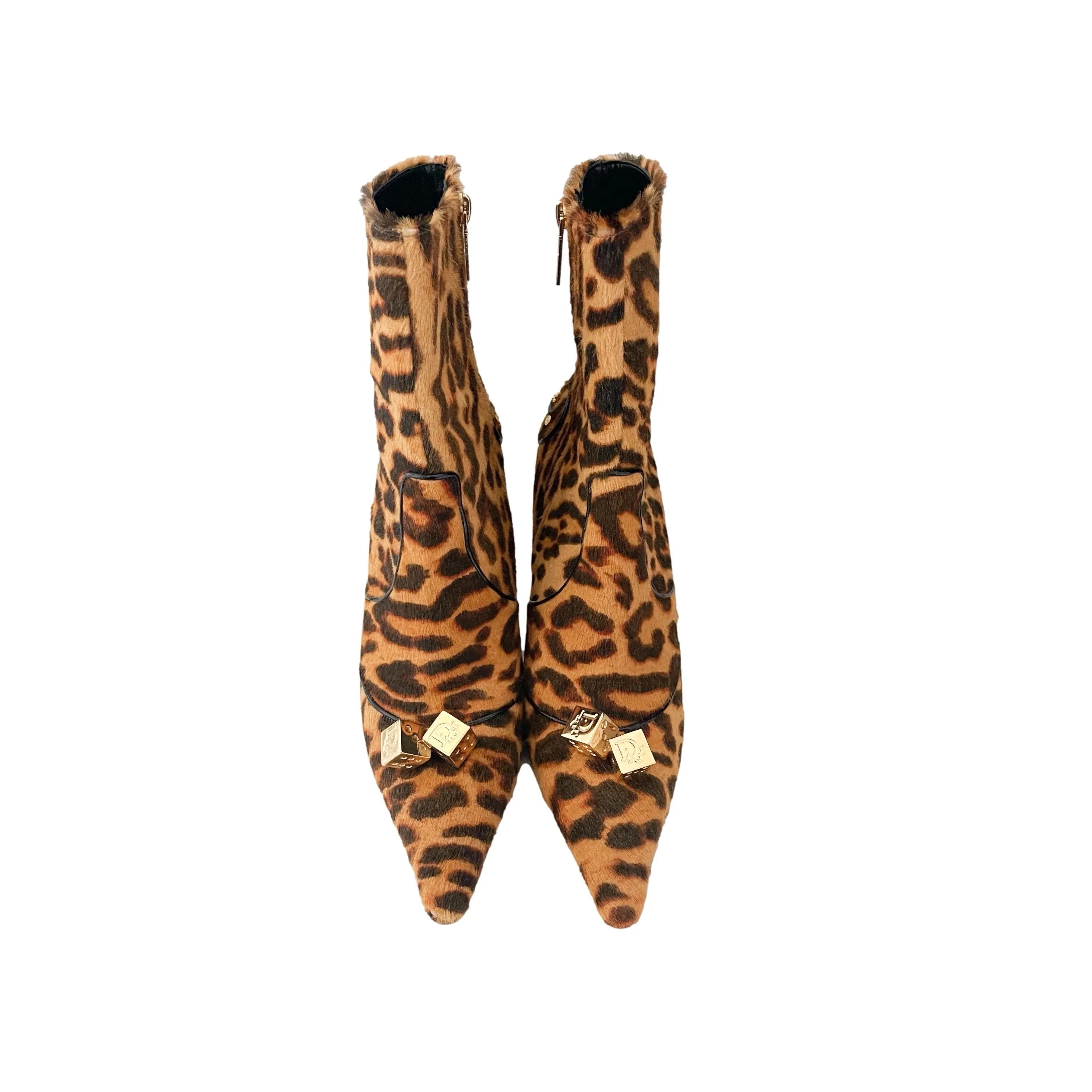 Dior Cheetah Calf Hair Boots