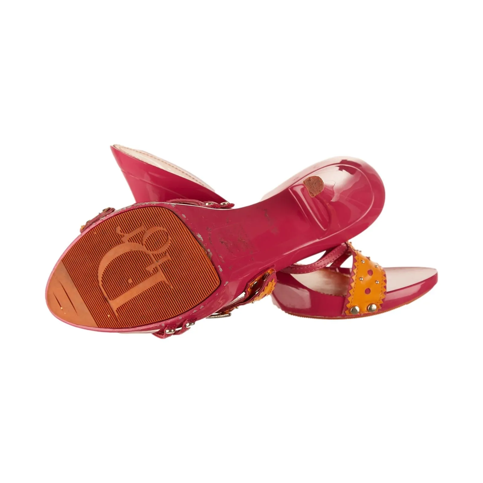 Dior Pink Studded Logo Heels