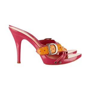 Dior Pink Studded Logo Heels